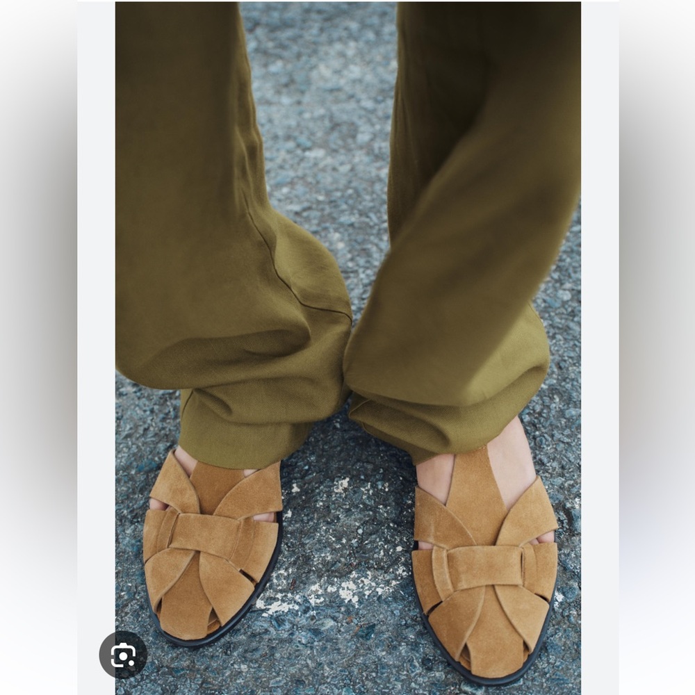 Zara Tan Suede Sandals